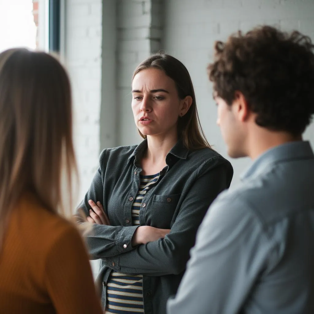 Client showing defensive body language